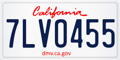 CA license plate 7LVO455