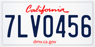 CA license plate 7LVO456