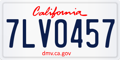 CA license plate 7LVO457
