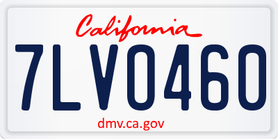 CA license plate 7LVO460