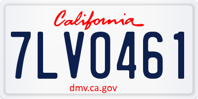 CA license plate 7LVO461