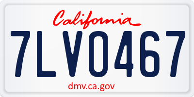 CA license plate 7LVO467