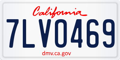 CA license plate 7LVO469
