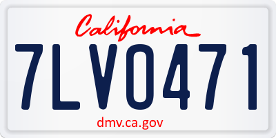 CA license plate 7LVO471