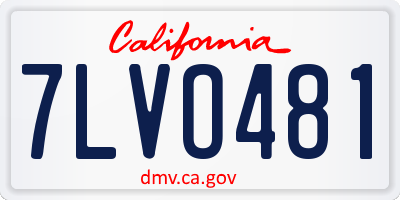 CA license plate 7LVO481
