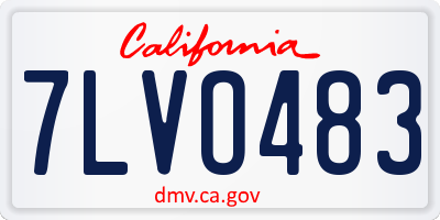 CA license plate 7LVO483