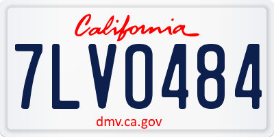 CA license plate 7LVO484