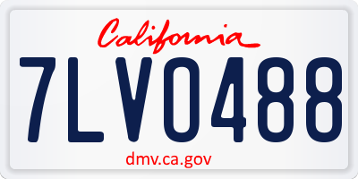 CA license plate 7LVO488