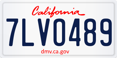 CA license plate 7LVO489