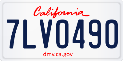 CA license plate 7LVO490