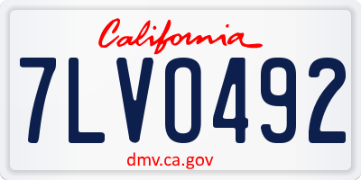 CA license plate 7LVO492
