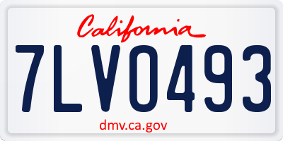 CA license plate 7LVO493