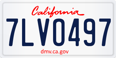 CA license plate 7LVO497