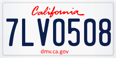CA license plate 7LVO508