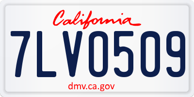 CA license plate 7LVO509
