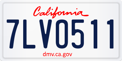 CA license plate 7LVO511