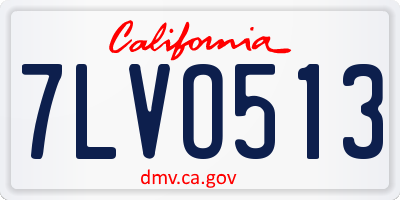 CA license plate 7LVO513
