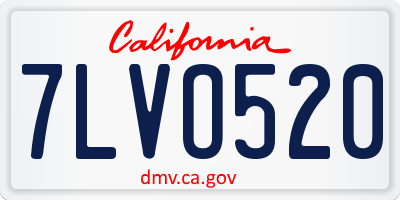 CA license plate 7LVO520