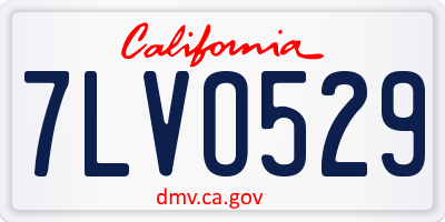 CA license plate 7LVO529