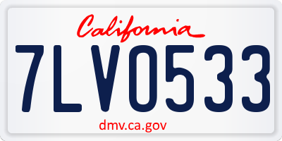 CA license plate 7LVO533