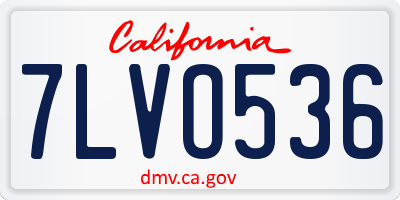 CA license plate 7LVO536