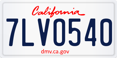 CA license plate 7LVO540