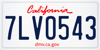 CA license plate 7LVO543