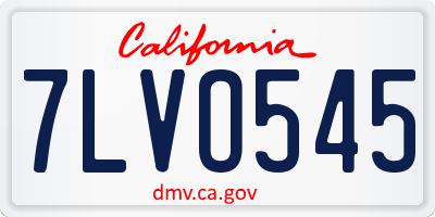 CA license plate 7LVO545