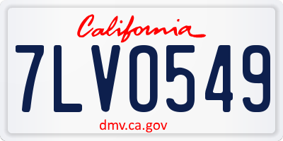 CA license plate 7LVO549