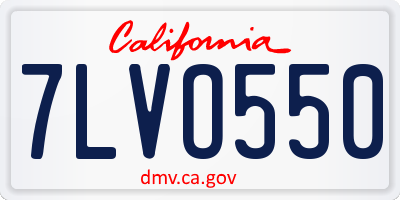 CA license plate 7LVO550