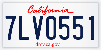 CA license plate 7LVO551