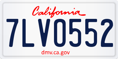 CA license plate 7LVO552