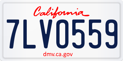 CA license plate 7LVO559