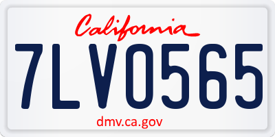 CA license plate 7LVO565