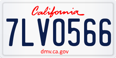 CA license plate 7LVO566