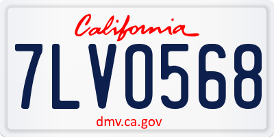 CA license plate 7LVO568