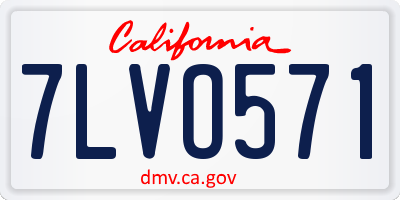 CA license plate 7LVO571