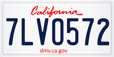 CA license plate 7LVO572