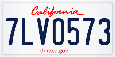 CA license plate 7LVO573
