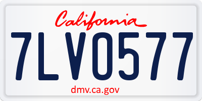 CA license plate 7LVO577