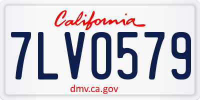 CA license plate 7LVO579