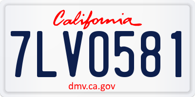 CA license plate 7LVO581