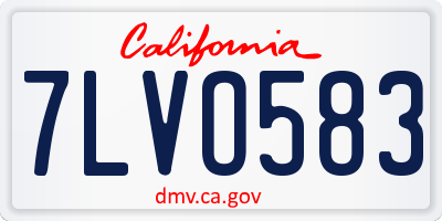 CA license plate 7LVO583