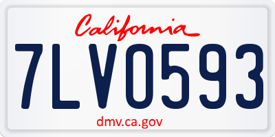 CA license plate 7LVO593