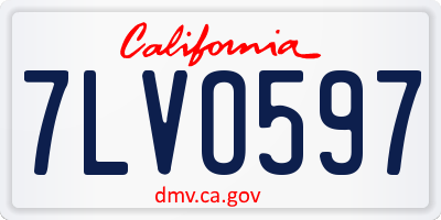 CA license plate 7LVO597