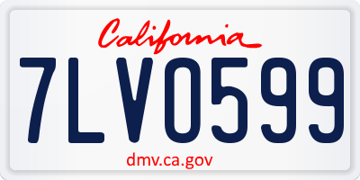 CA license plate 7LVO599