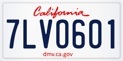 CA license plate 7LVO601