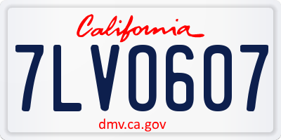 CA license plate 7LVO607