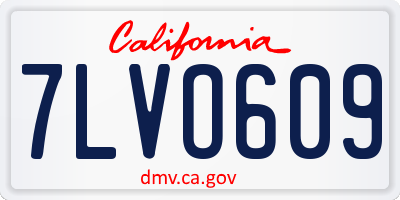 CA license plate 7LVO609