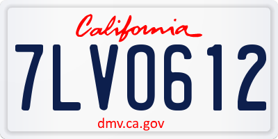 CA license plate 7LVO612